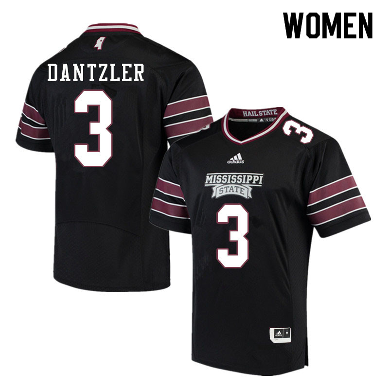 Women #3 Cameron Dantzler Mississippi State Bulldogs College Football Jerseys Sale-Black